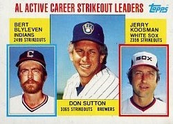 1984 Topps      716     AL Active Strikeout#{Don Sutton#{Bert Blyleven#{Jerry Koosman